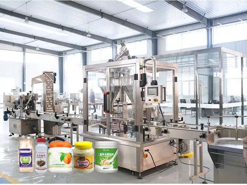 ម៉ាស៊ីនចាក់ម្សៅត្រគឹងស្ពឺ 2 ក្បាល 8 double head screw powder filling machine 03