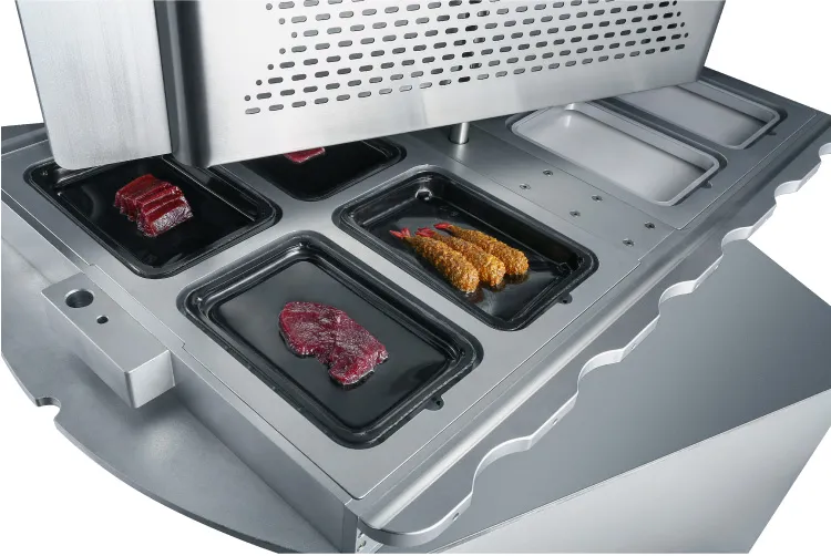 ម៉ាស៊ីនវេចខ្ចប់សុញ្ញកាសថង់អាហារ ZT-480 9 zt 480 food tray vacuum packing machine 09